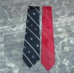 Wembley Black Floral and Red Striped Ties